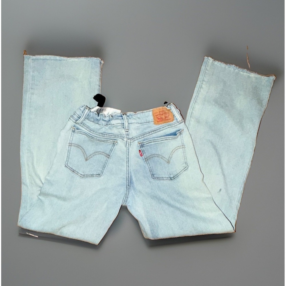 Levi's Girls Wide Leg Light Wash Blue Denim Jeans 14 Regular Fit Adjustable
